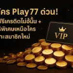 สมัครสมาชิก Play77 รับฟรีเครดิต พร้อมสิทธิพิเศษเหนือใครเเบบวีไอพี