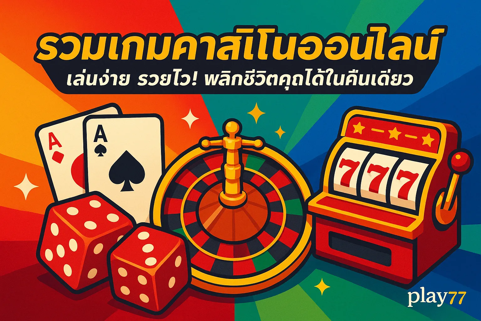 รวมเกมคาสิโนออนไลน์ play77 เล่นง่าย รวยไว! พลิกชีวิตคุณได้ในคืนเดียว